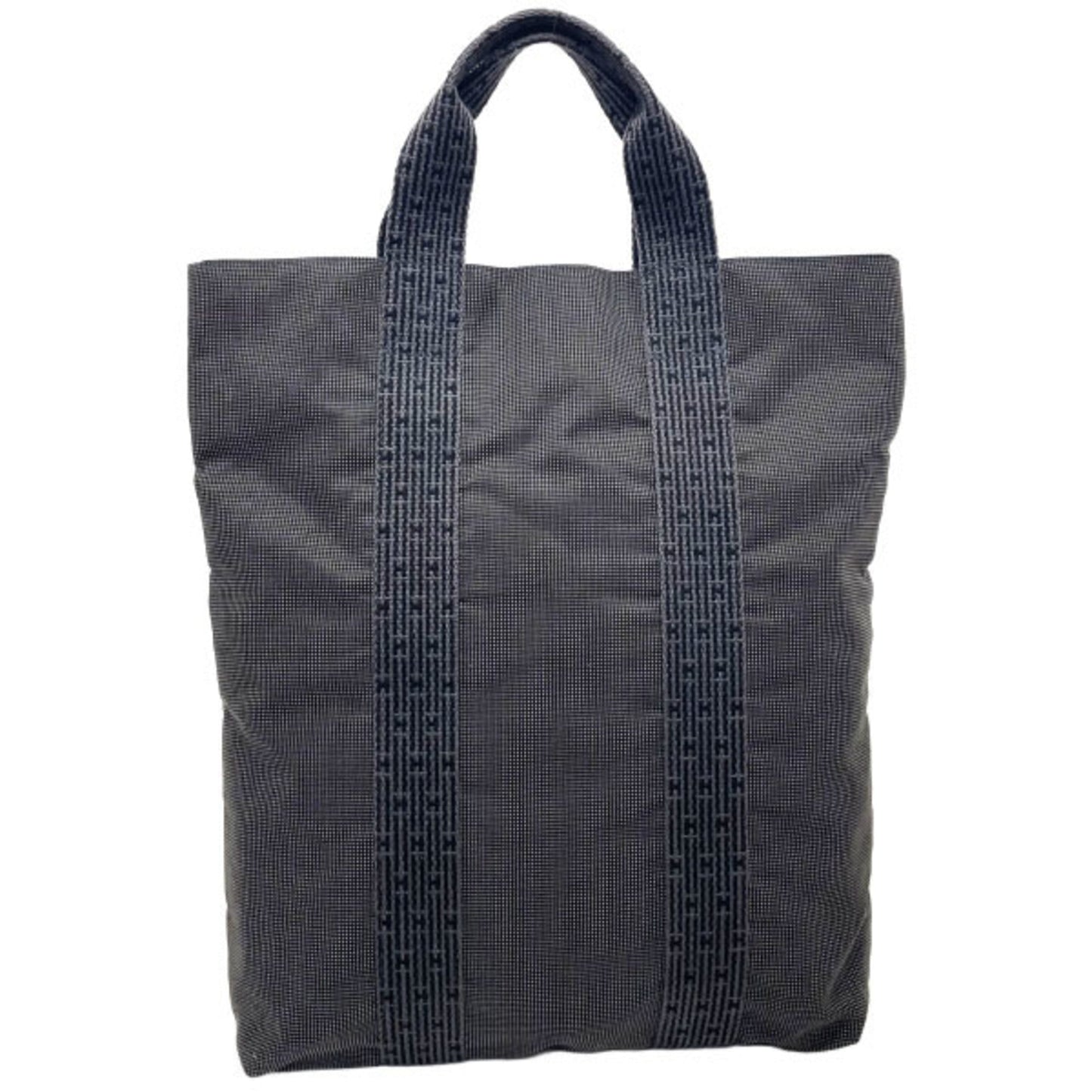 Hermes Her Line Gray Nylon Canvas Handbag Tote Bag ( )