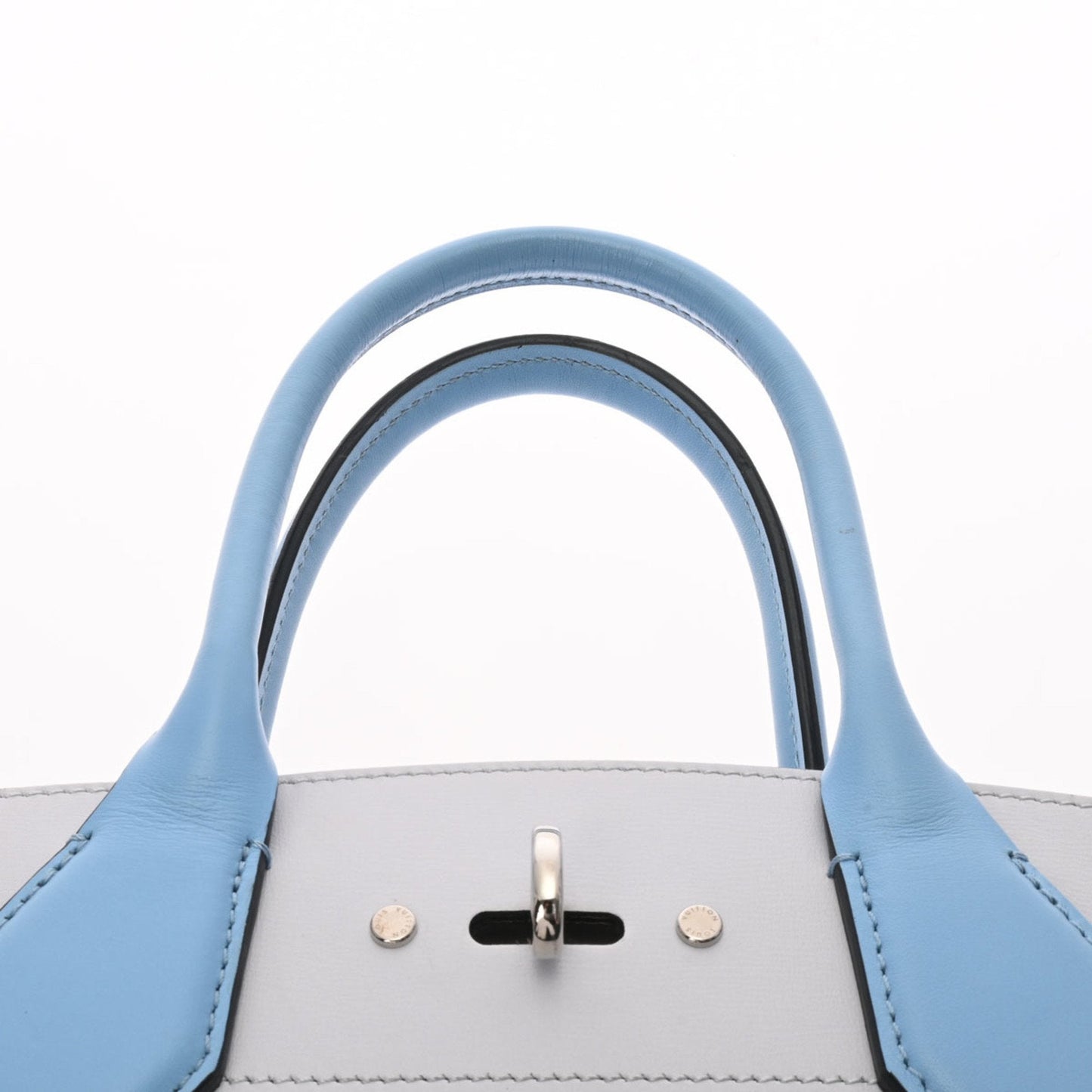LOUIS VUITTON City Steamer MM Black Gray Blue Ladies Calf Bag
