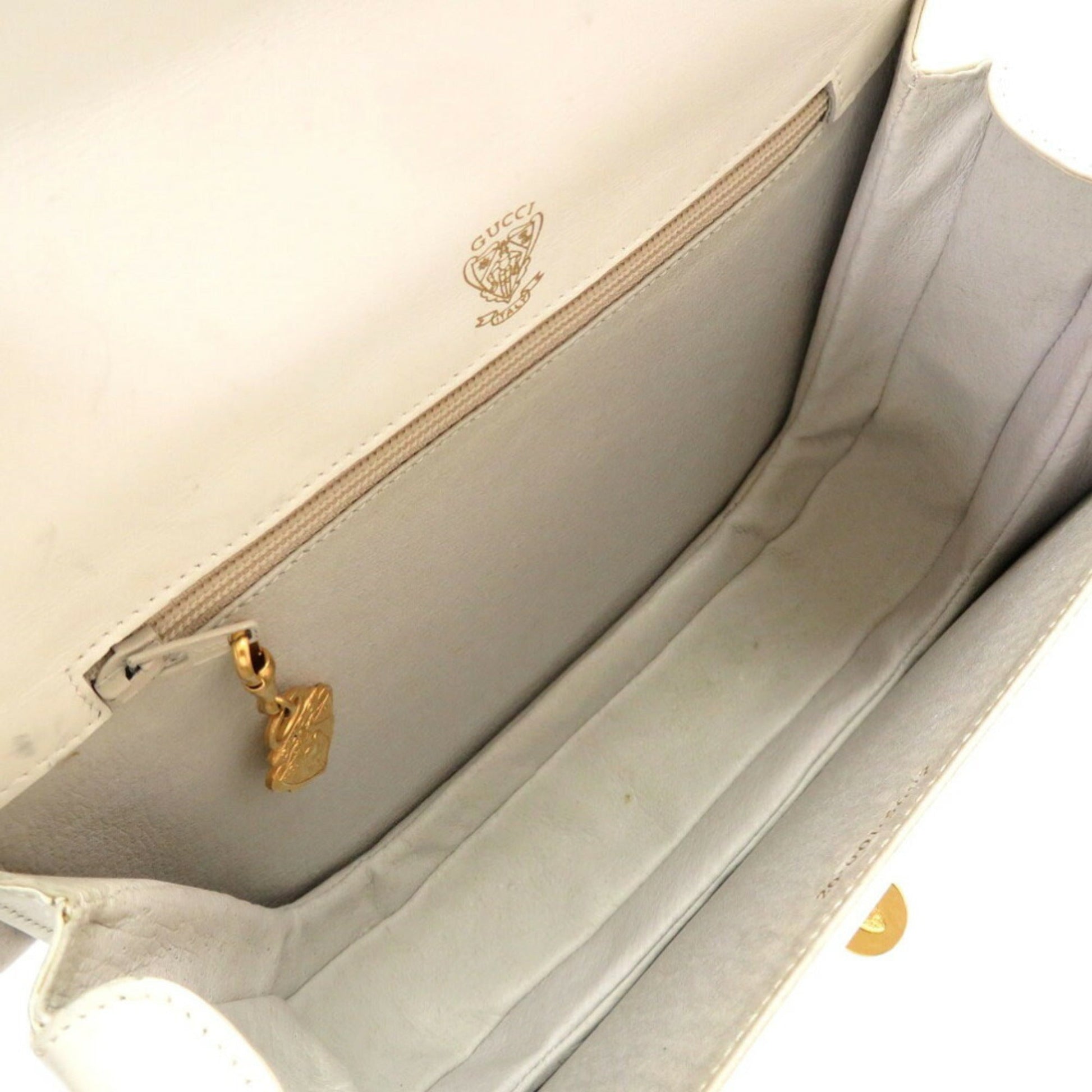 Gucci White Leather Shoulder Bag Style 1