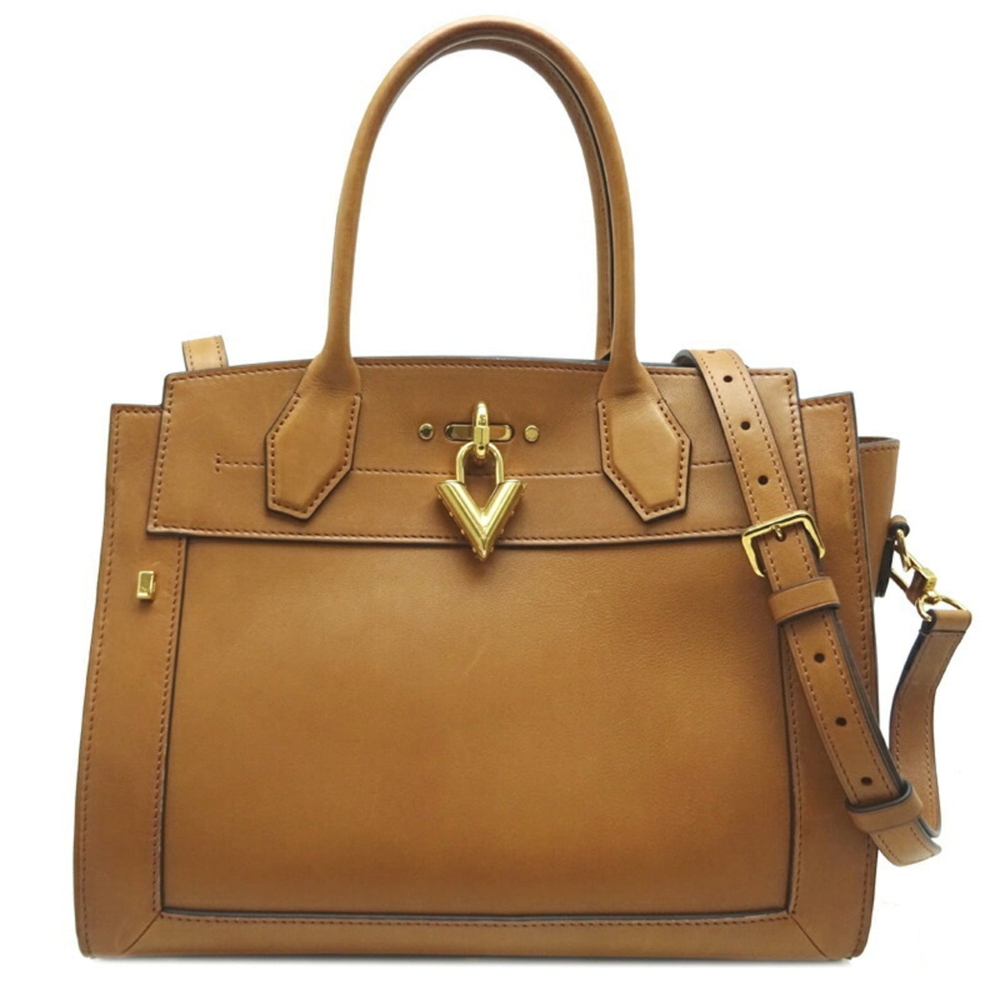 LOUIS VUITTON Steamer MM Women's HandBag Calf Camel [Brown]