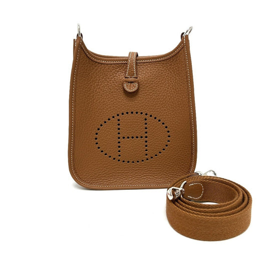 Hermes Evelyne Gold Taurillon Clemence Leather Shoulder Bag ( )