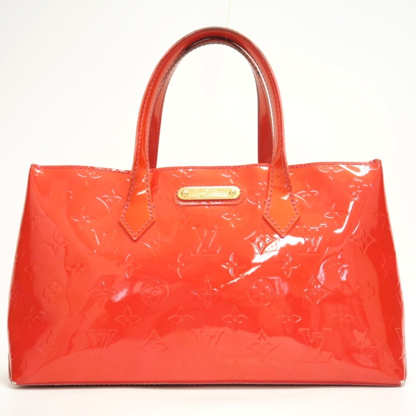 LOUIS VUITTON Wilshire PM Monogram Vernis Handbag Pomme d'Amour Women's