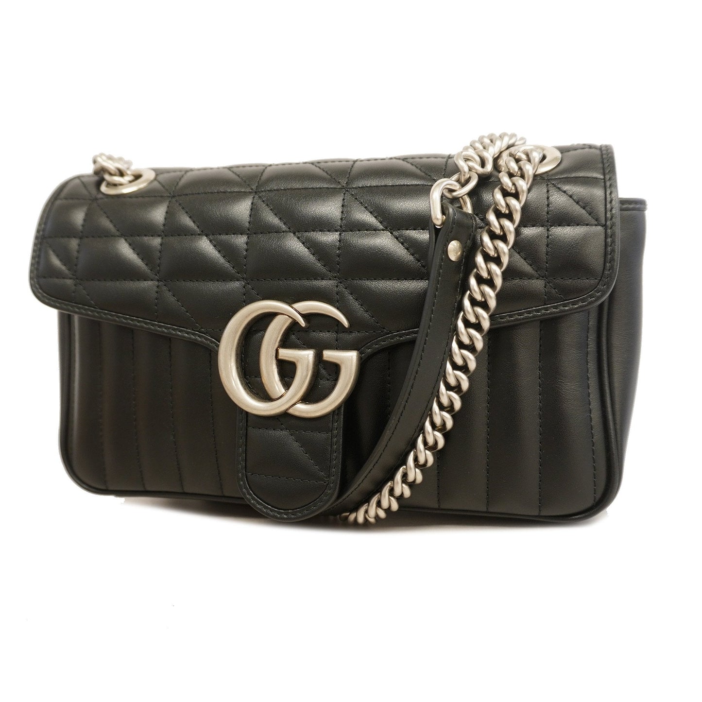 Gucci GG Marmont Black Leather Shoulder Bag Style 1