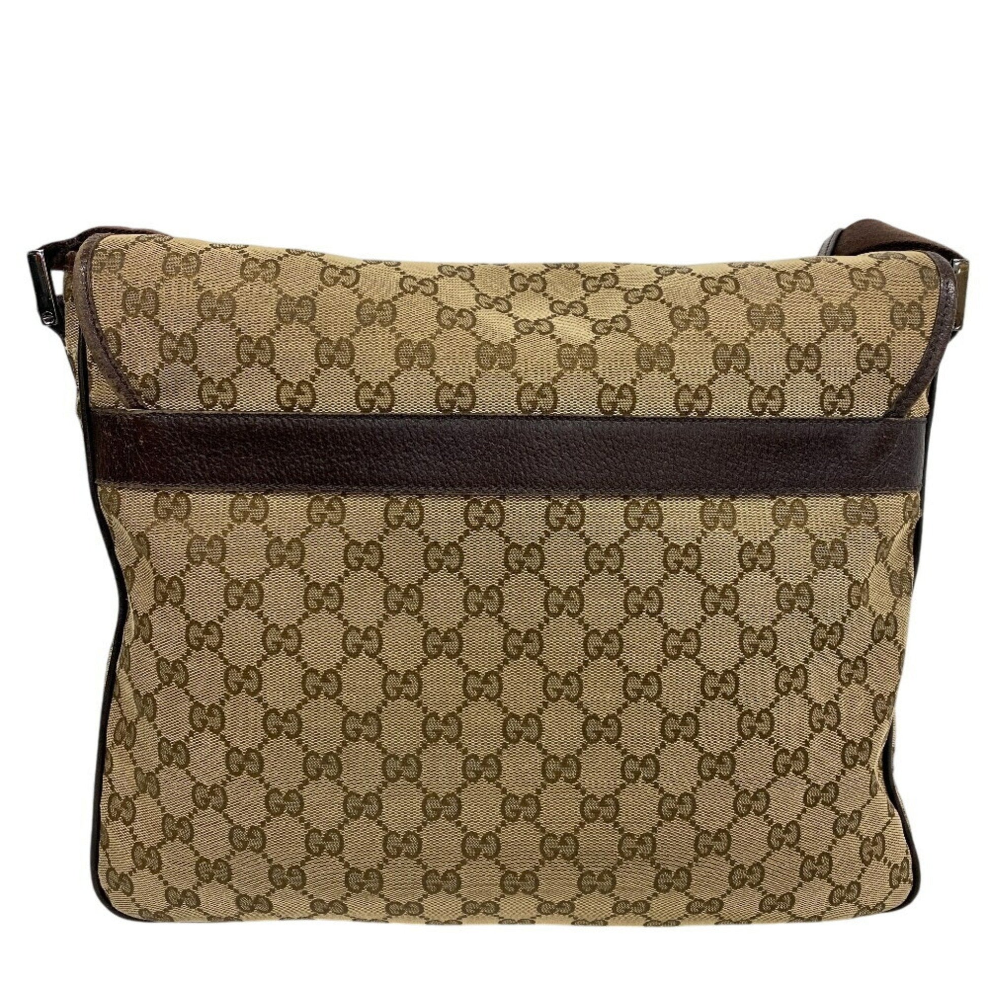 Gucci Leather Canvas Shoulder Bag