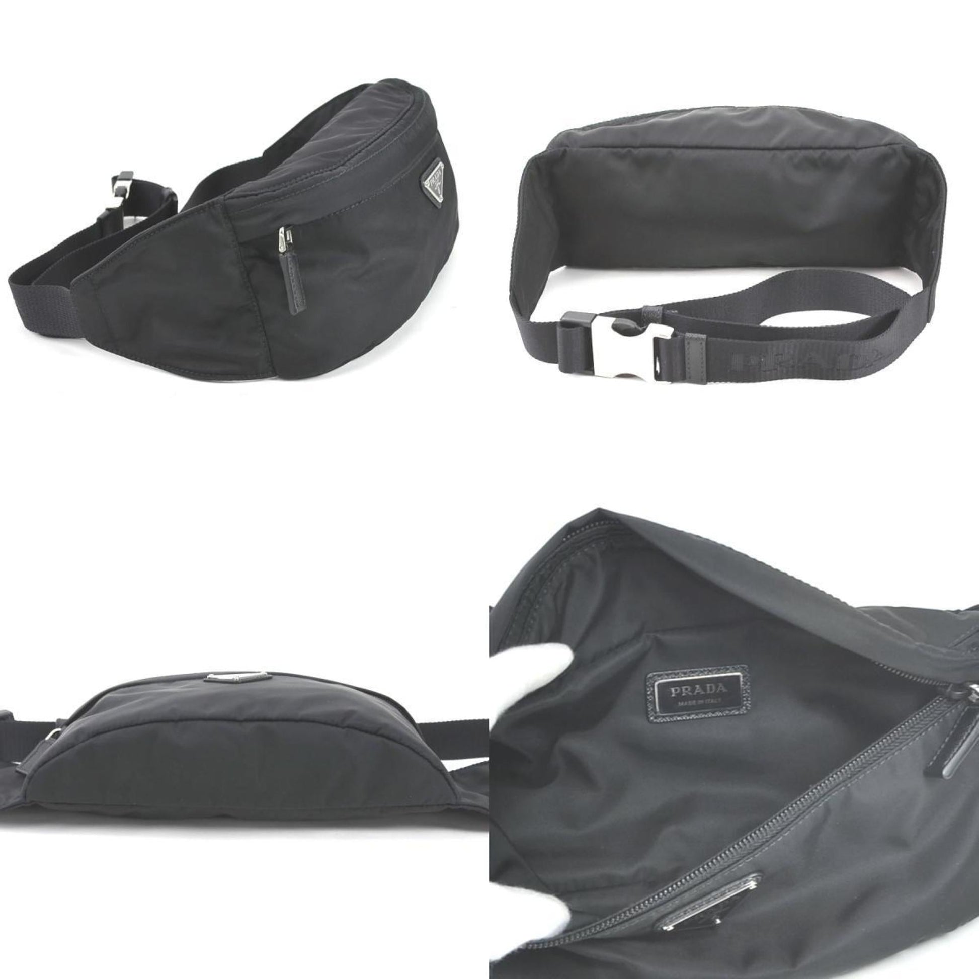 Prada waist Bag body nylon black unisex