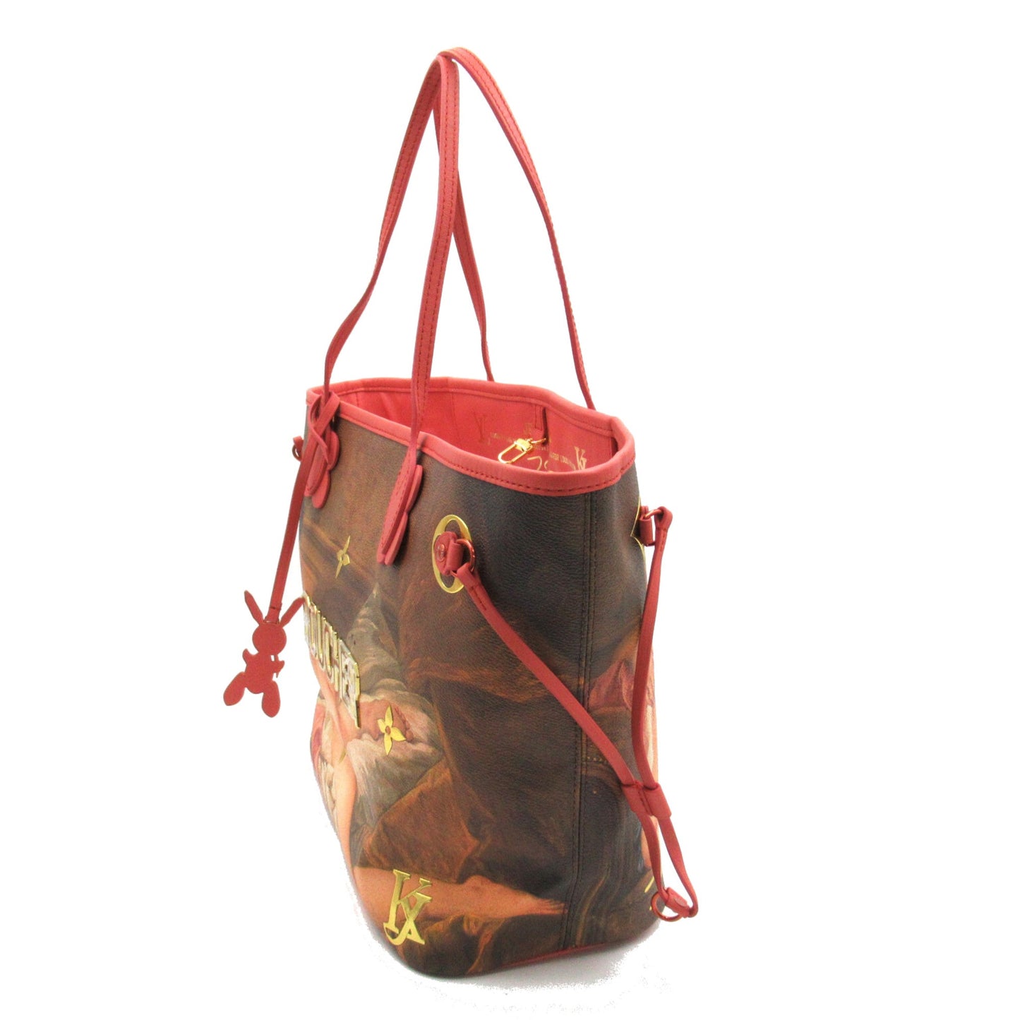 LOUIS VUITTON Neverfull MM Brown Pink Masters collection PVC coated canvas Tote