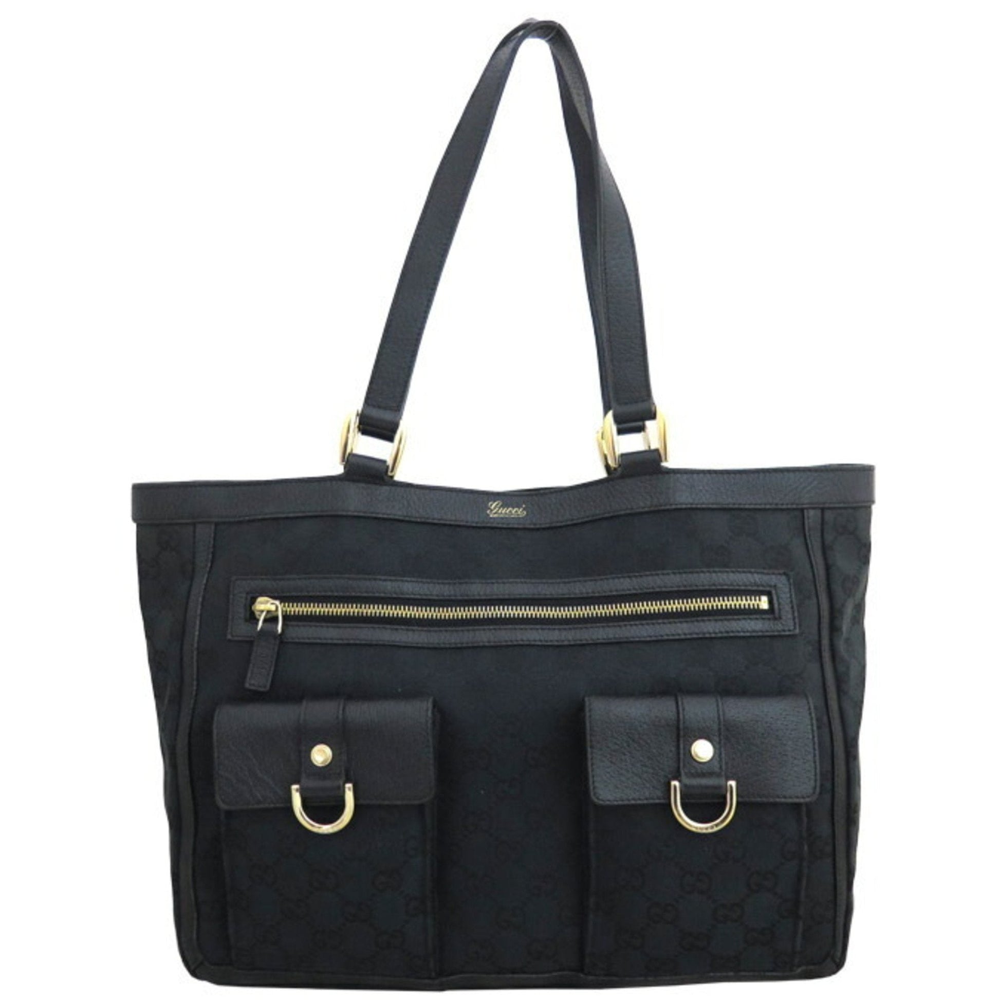 Gucci Lou Leather Canvas Tote