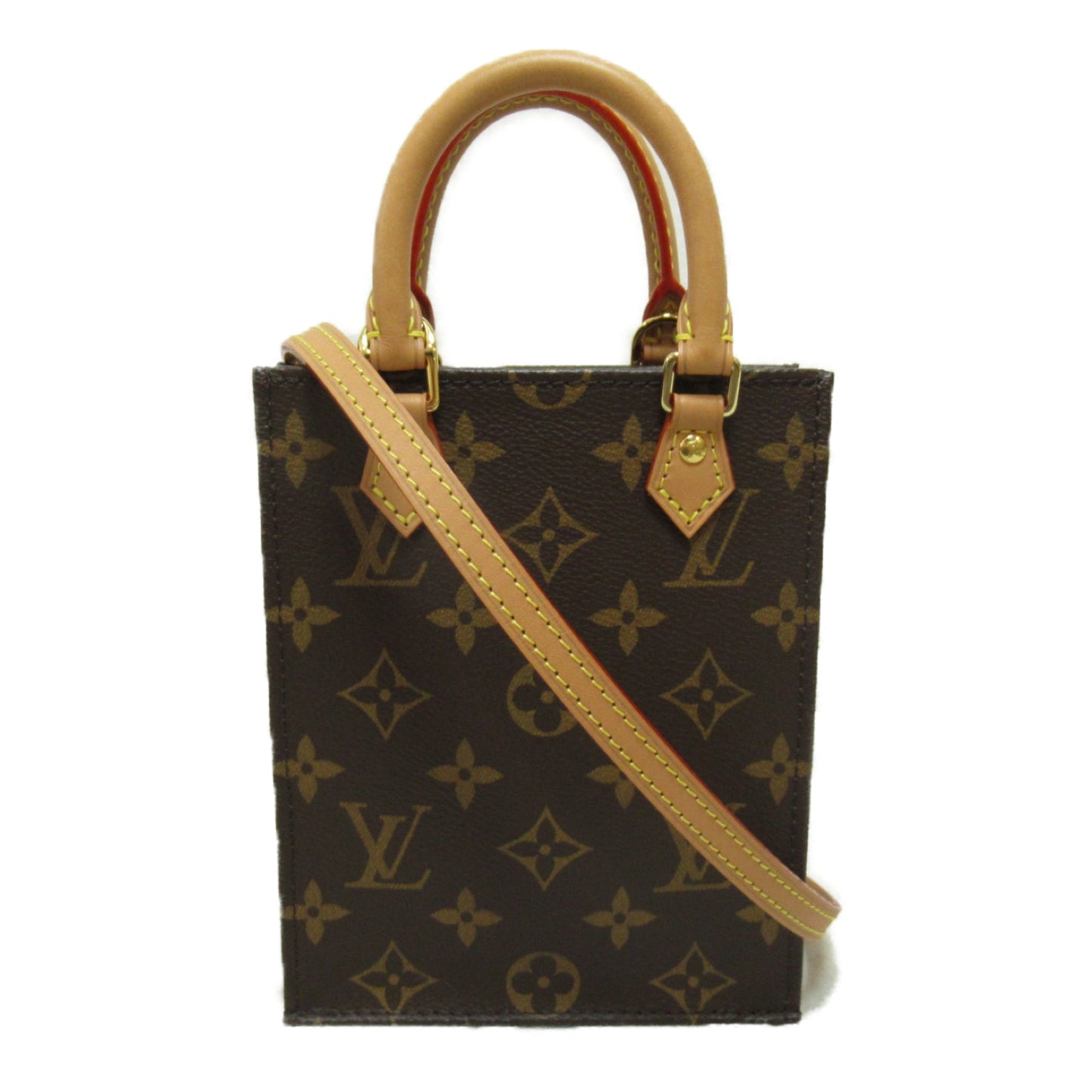 Louis Vuitton Petit Sac Plat Shoulder Bag Brown Monogram PVC coated canvas