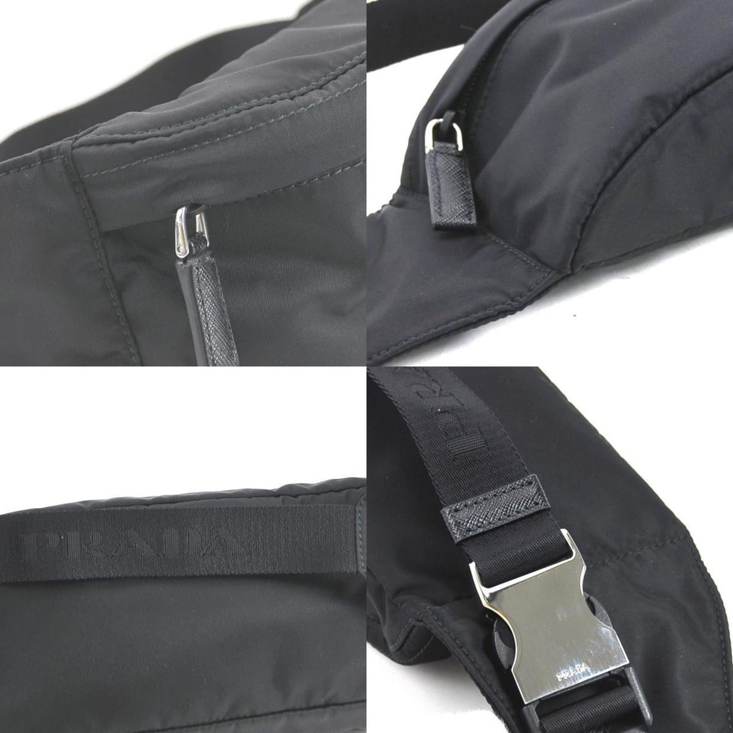 Prada waist Bag body nylon black unisex