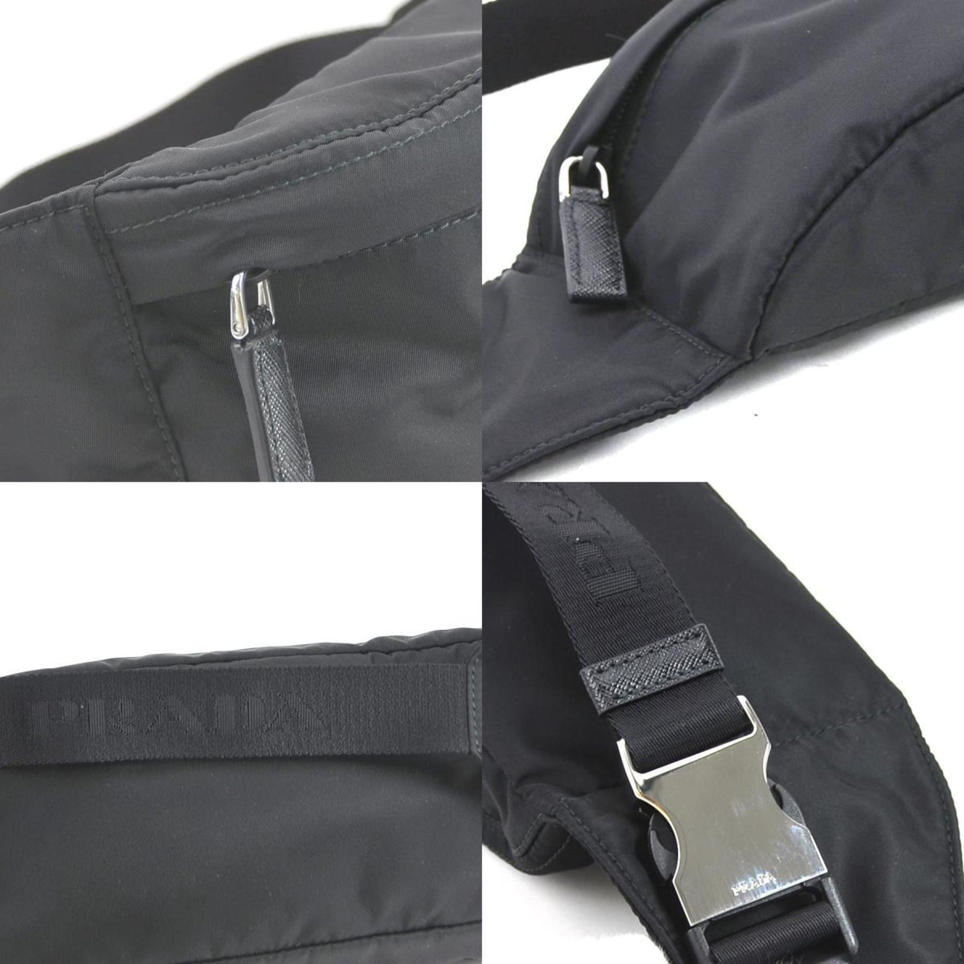 Prada waist Bag body nylon black unisex