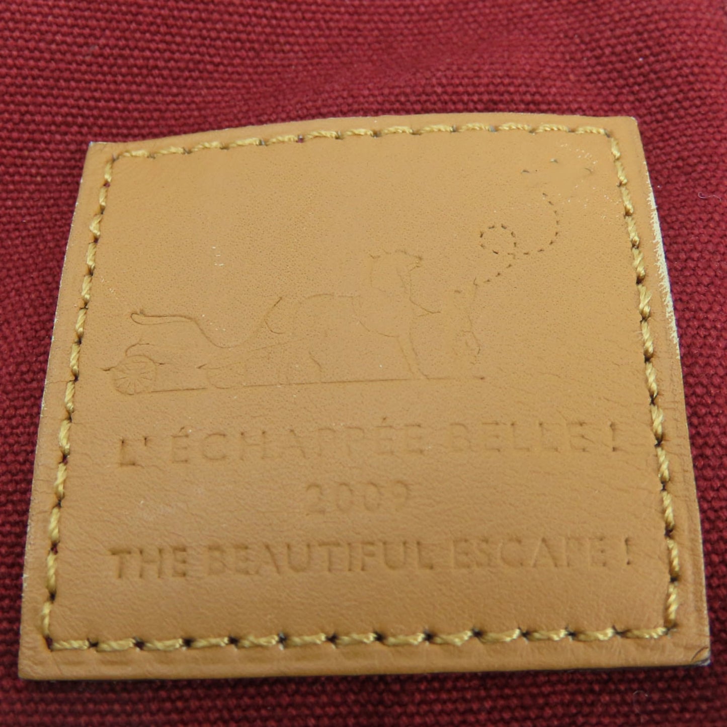 Hermes Bordeaux Cotton Leather Pouch ( )