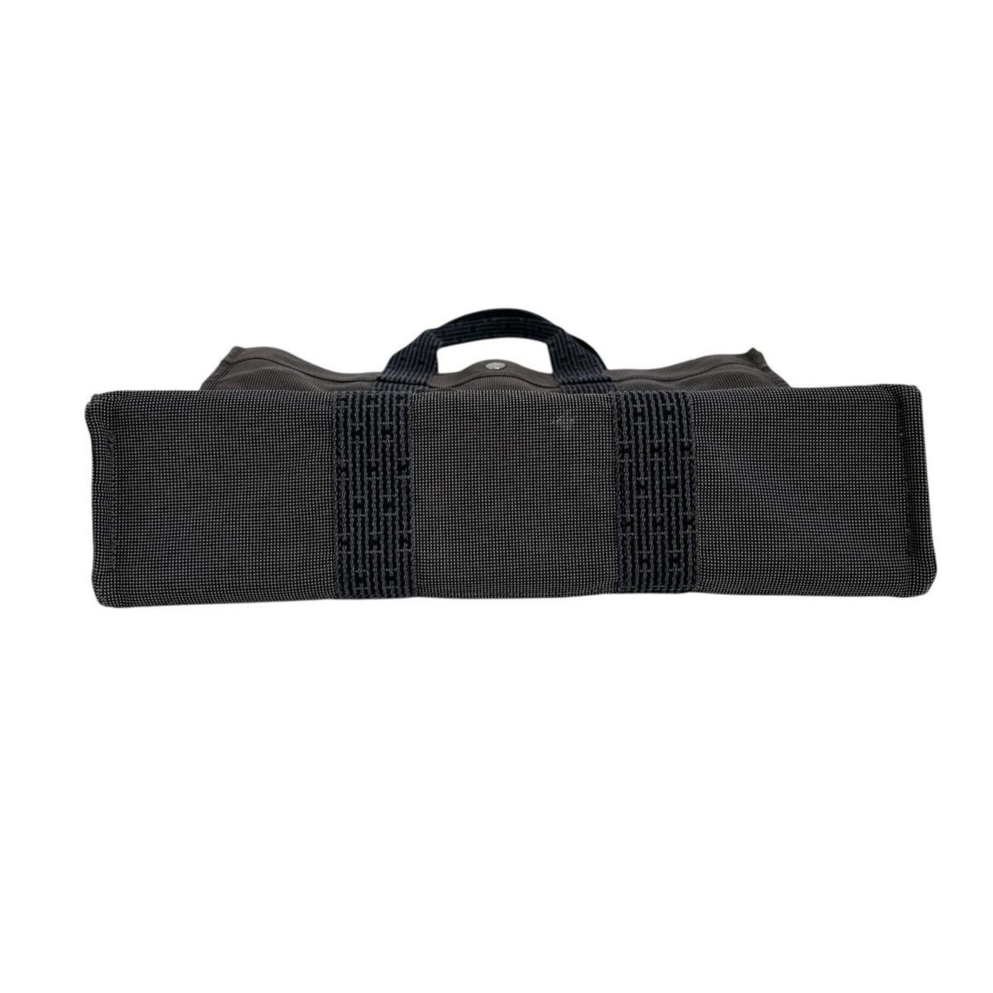 Hermes Gray Canvas Handbag Tote Bag ( )