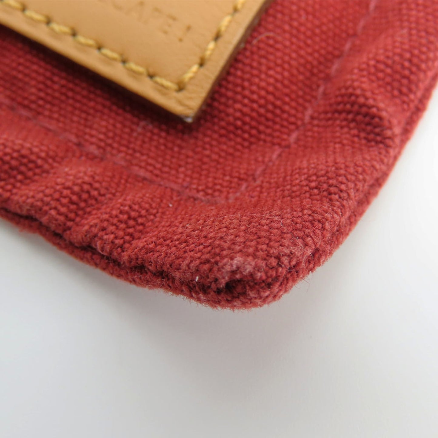 Hermes Bordeaux Cotton Leather Pouch ( )
