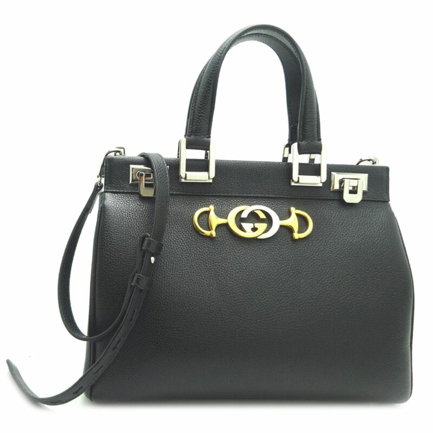Gucci Black Leather Shoulder Bag Style 8