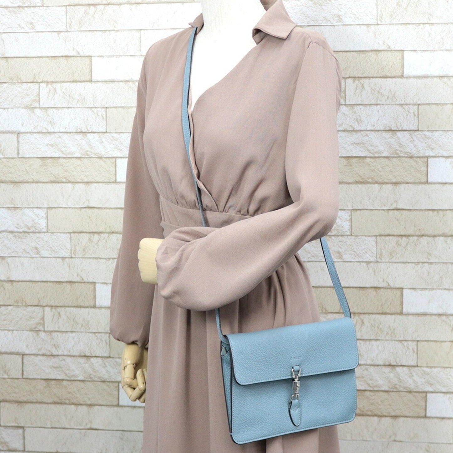 Gucci Blue Leather Shoulder Bag Style 2