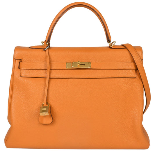 Hermes Kelly Orange Togo Leather Handbag ( )