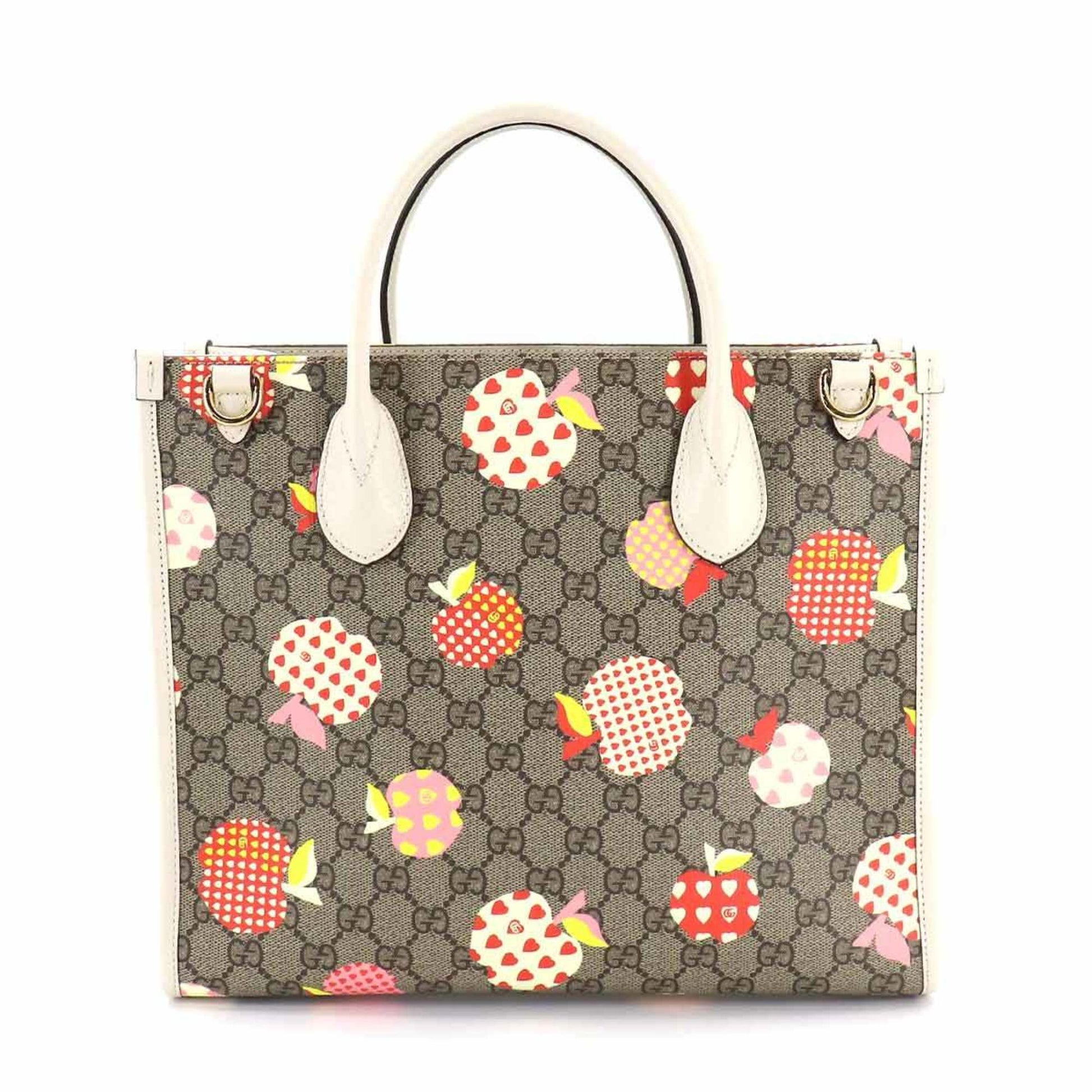 Gucci GG Supreme Beige Leather Tote