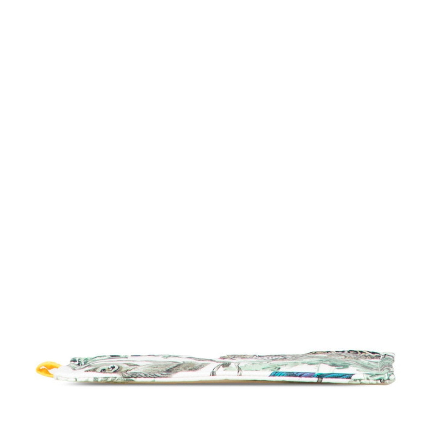 Hermes Green Multi-Color White Canvas Pouch ( )