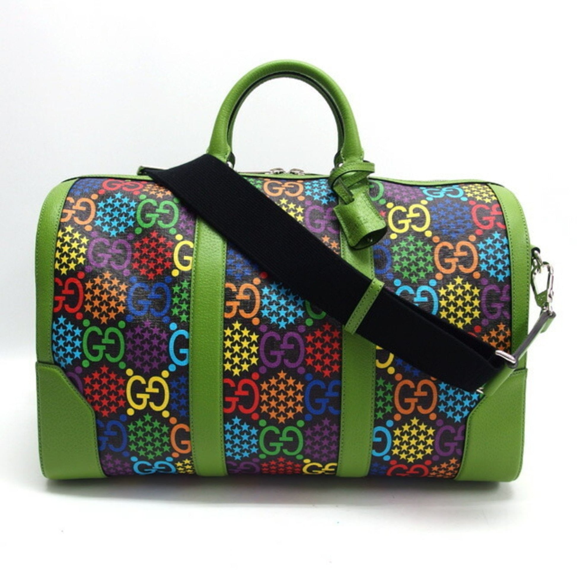 Gucci Boston Leather Canvas Shoulder Bag Style 7