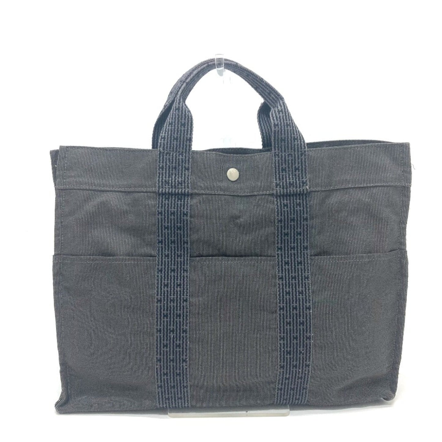 Hermes Gray Canvas Handbag Tote Bag ( )
