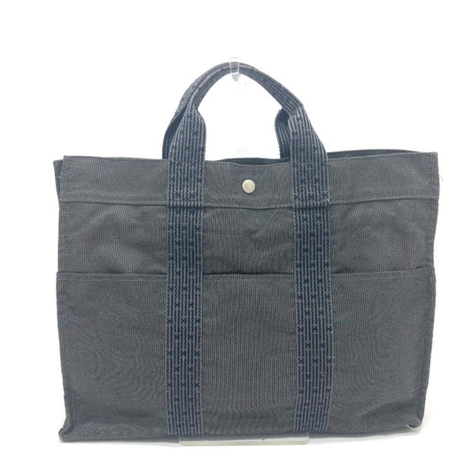 Hermes Gray Canvas Handbag Tote Bag ( )