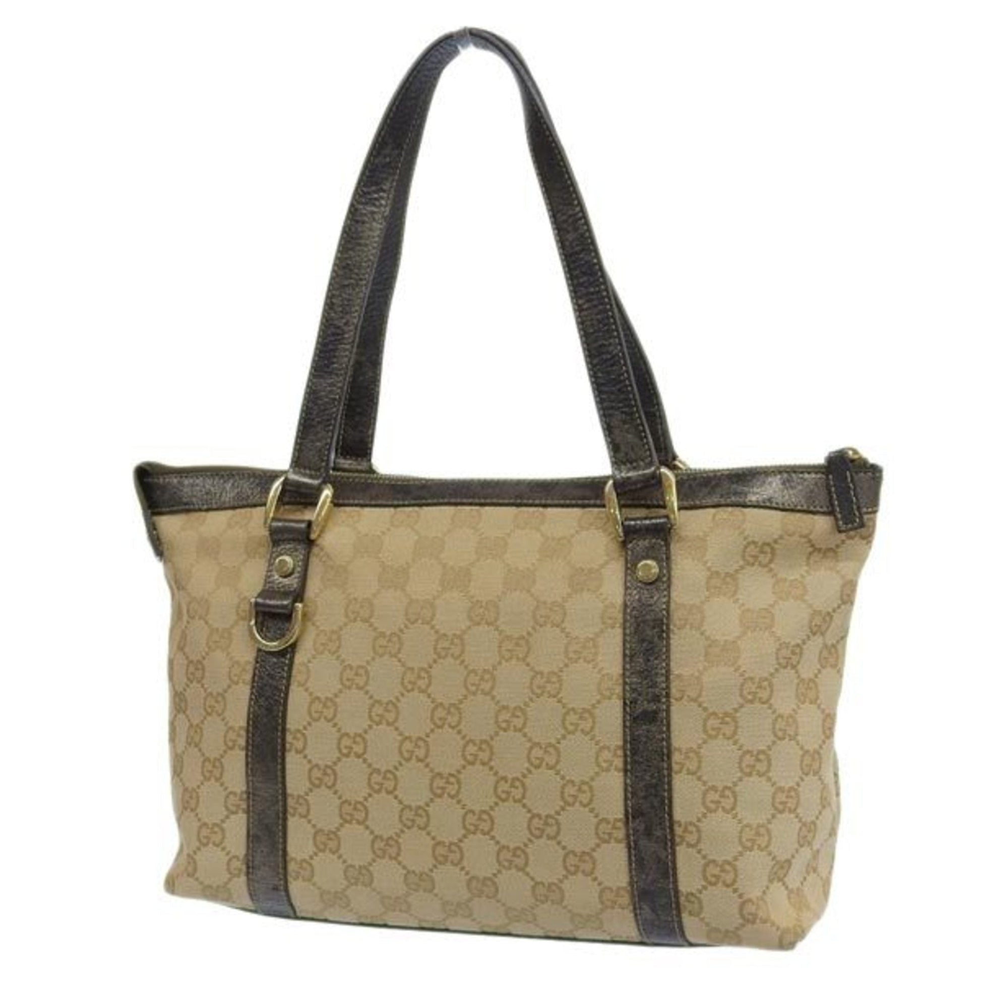 Gucci Leather Canvas Tote