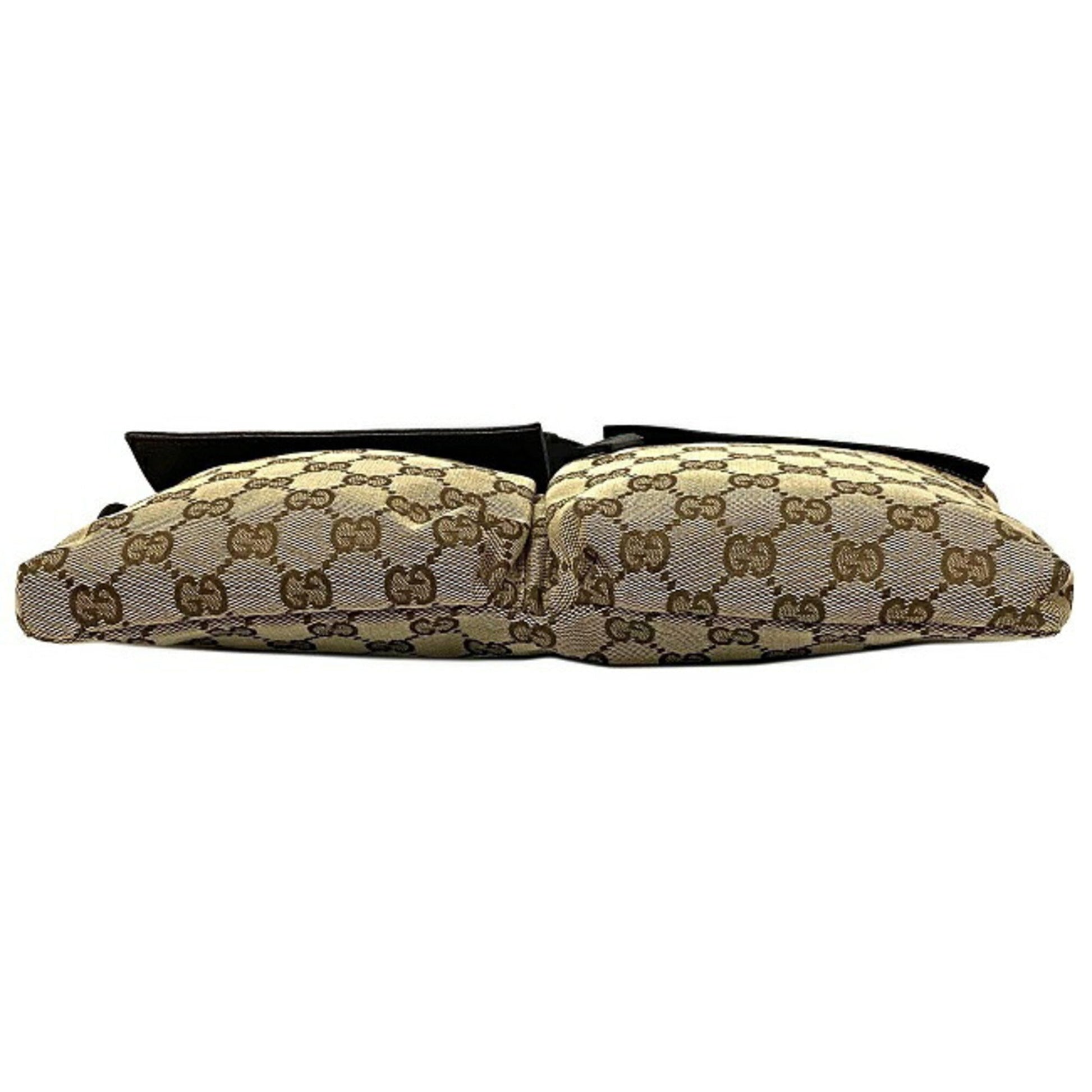 Gucci Brown Leather Canvas Clutch Style 2