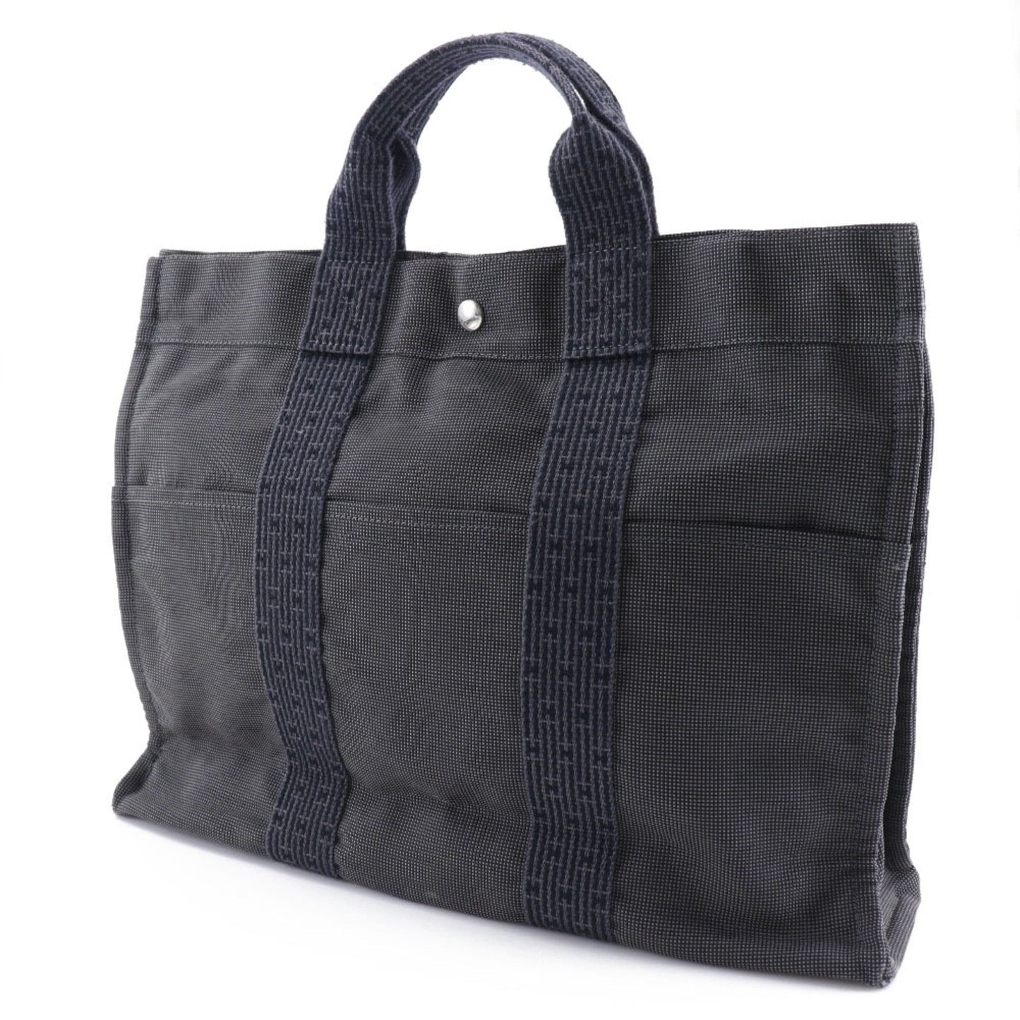 Hermes Gray Nylon Canvas Handbag ( )