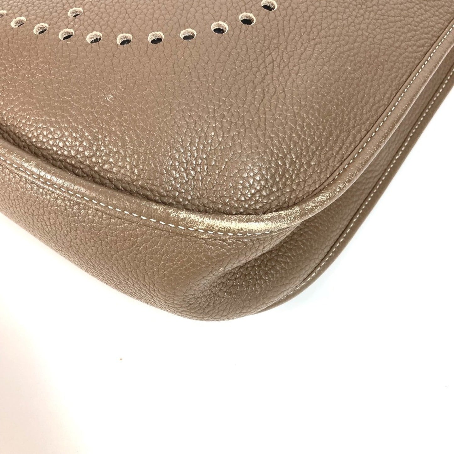 Hermes Etoupe Gray Gray Taurillon Clemence Leather Shoulder Bag ( )
