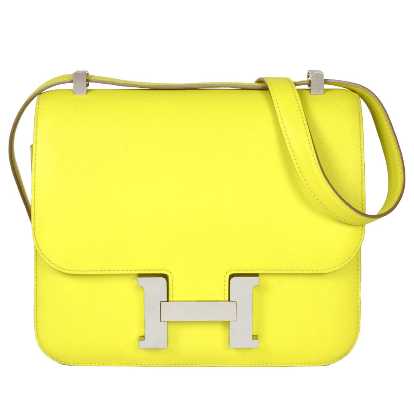 Hermes Constance Lime Lime Yellow Yellow Evercalf Leather Shoulder Bag ( )
