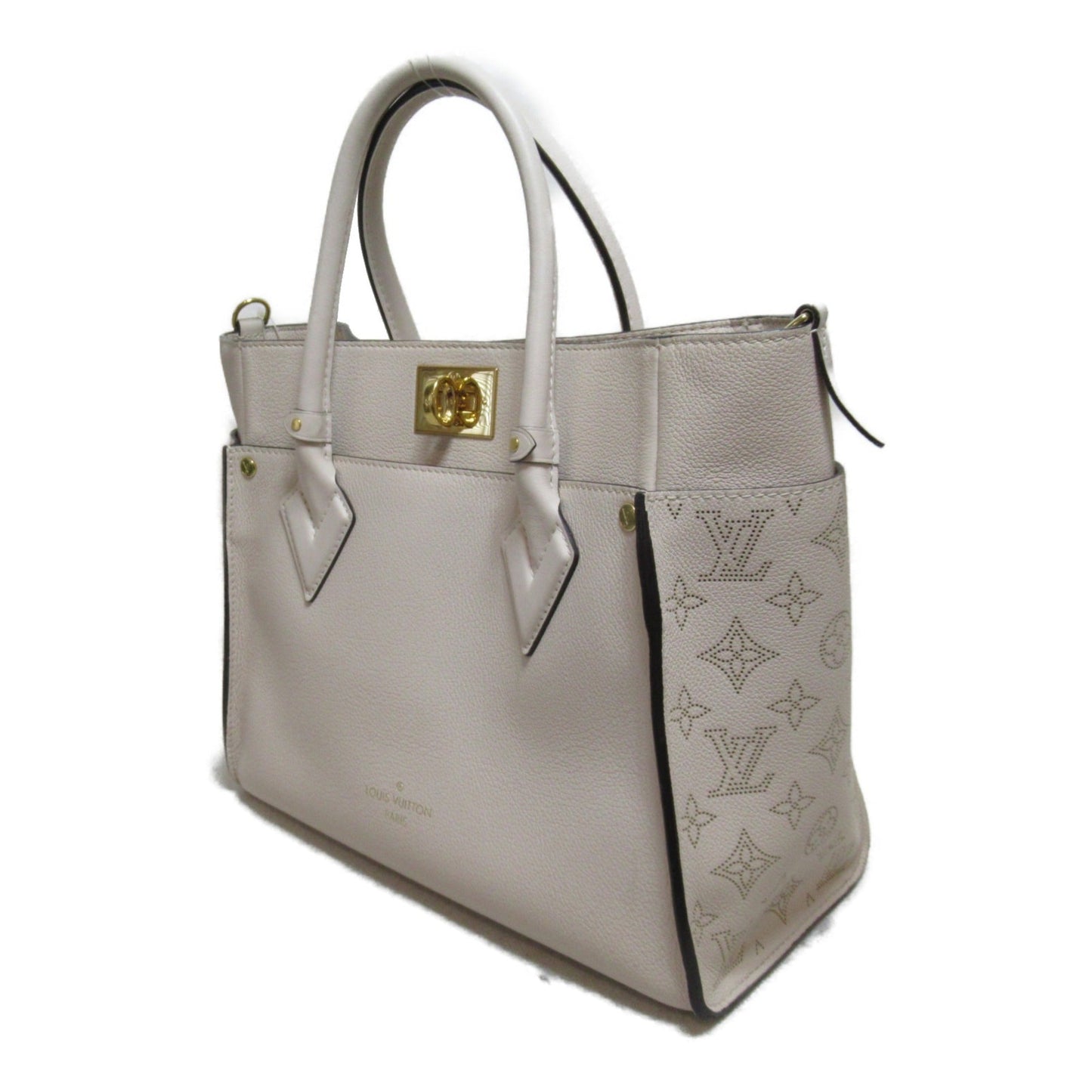 Louis Vuitton On My Side MM2wayShoulder Bag Ivory Mahina Calfskin [cowhide]