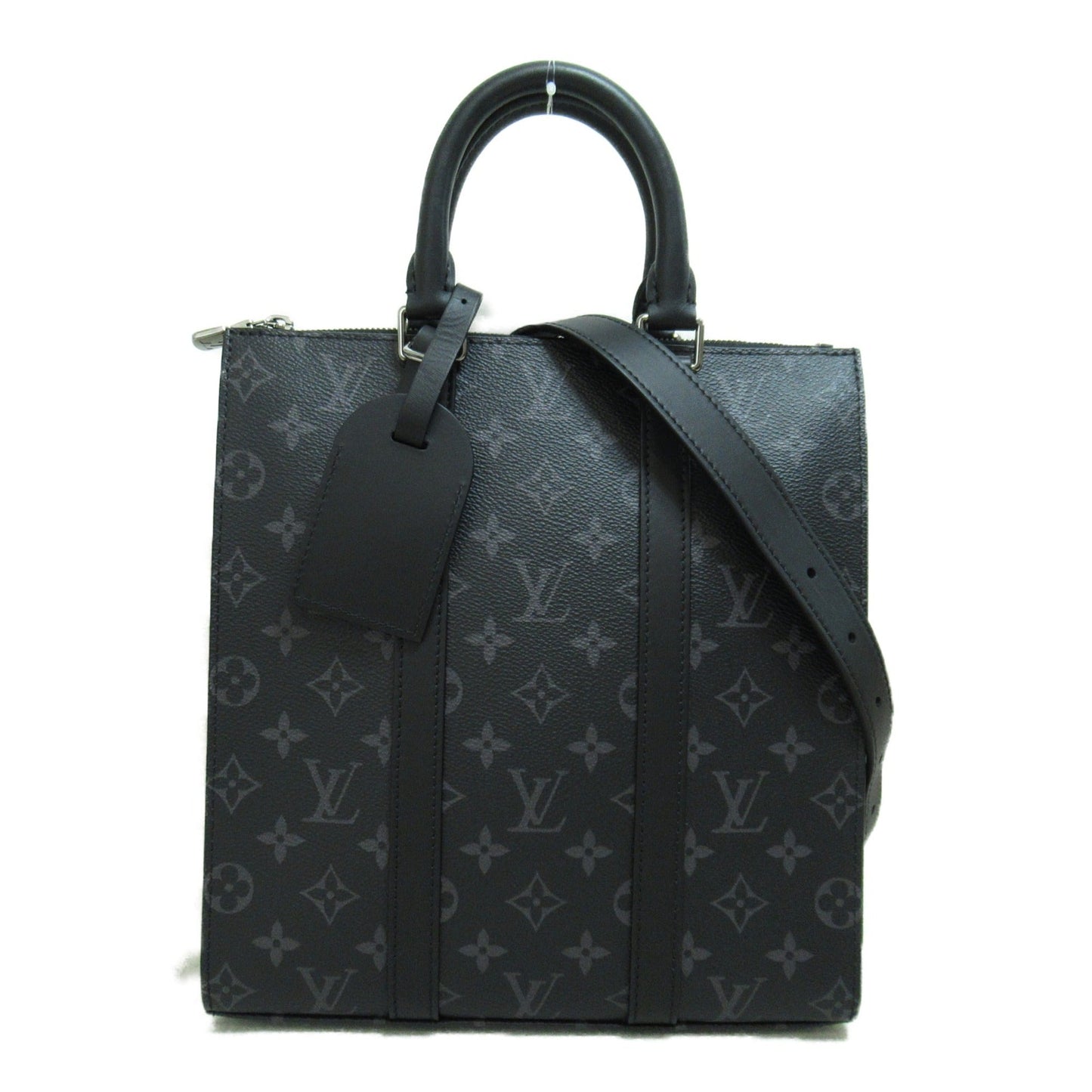 LOUIS VUITTON Sac Plat/Cross Shoulder Bag Black Monogram eclipse PVC coated canvas