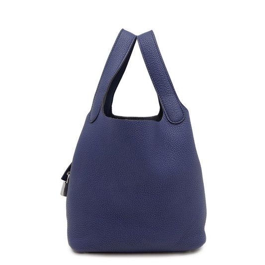 Hermes Kara Blue Taurillon Clemence Leather Handbag ( )