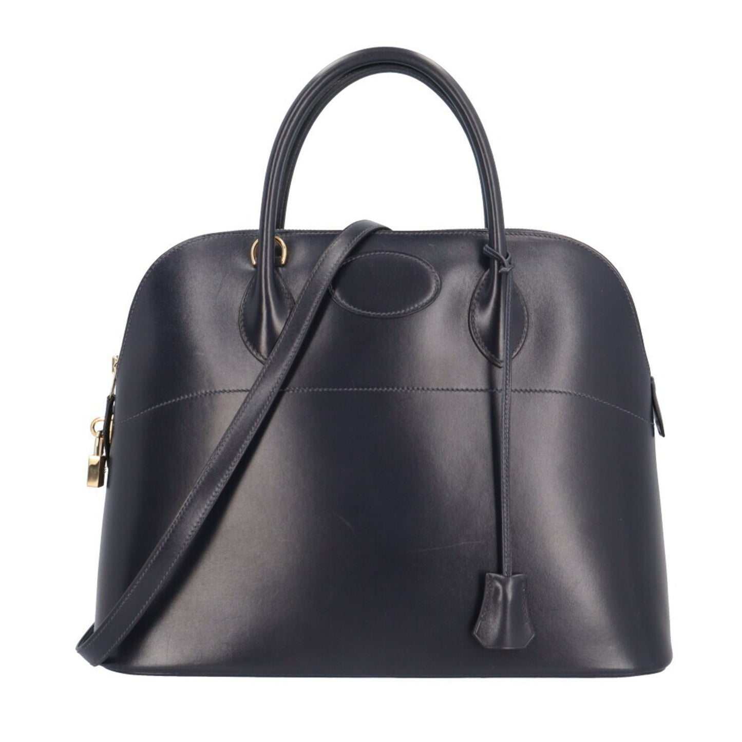 Hermes Bolide Navy Box Calf Leather Shoulder Bag ( )