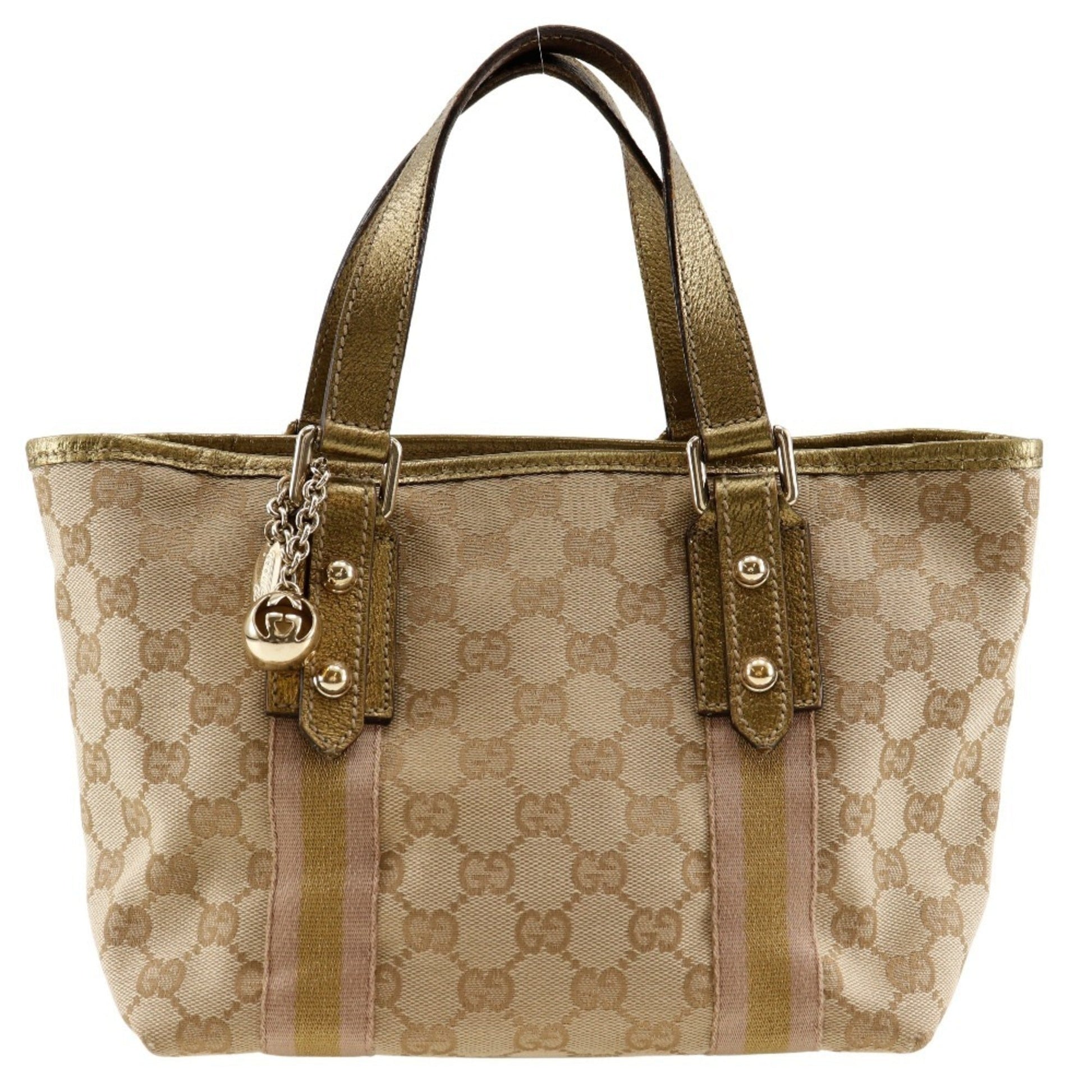 Gucci Leather Canvas Handbag