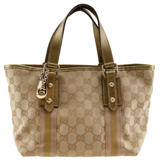 Gucci Leather Canvas Handbag