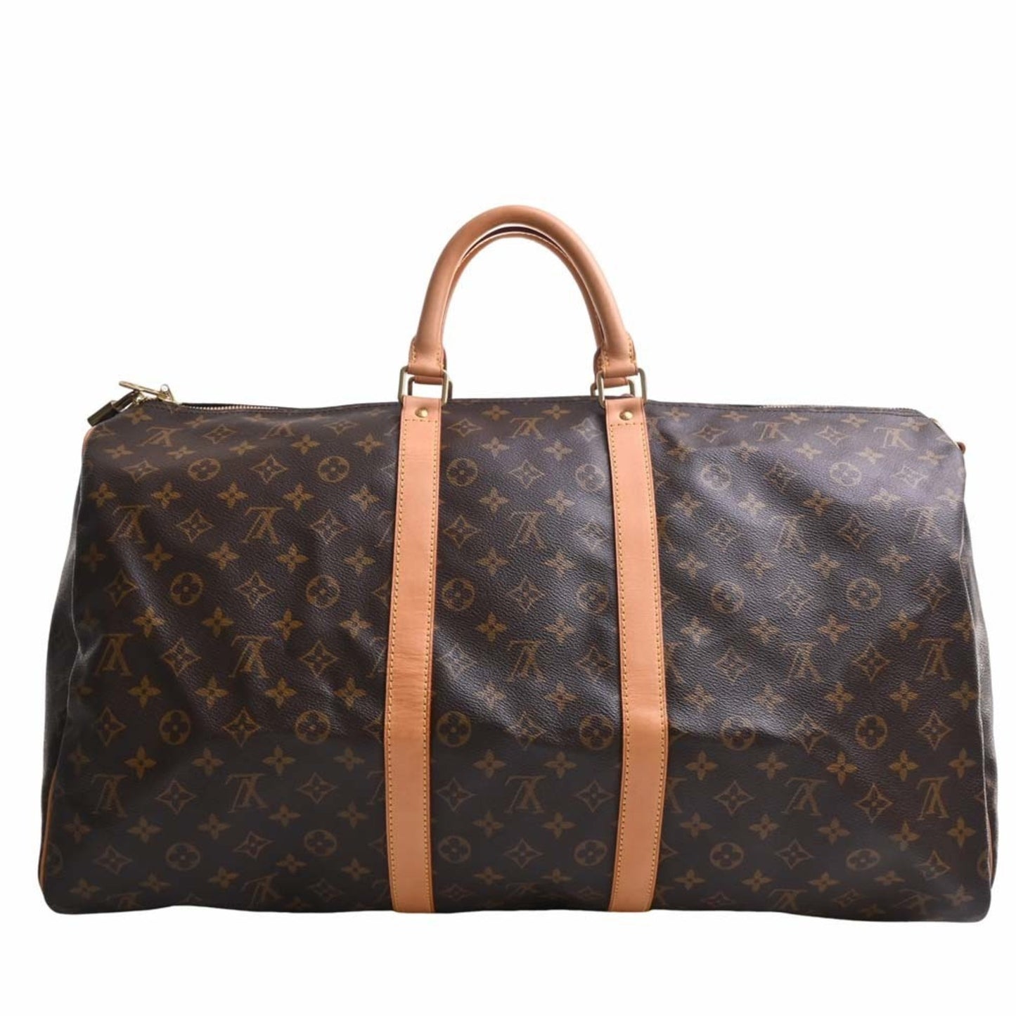 LOUIS VUITTON Monogram Keepall Bandouliere 55 Handbag Boston Bag Brown Women's