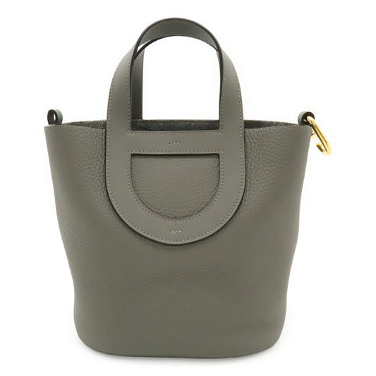 Hermes Gray Taurillon Clemence Leather Handbag ( )
