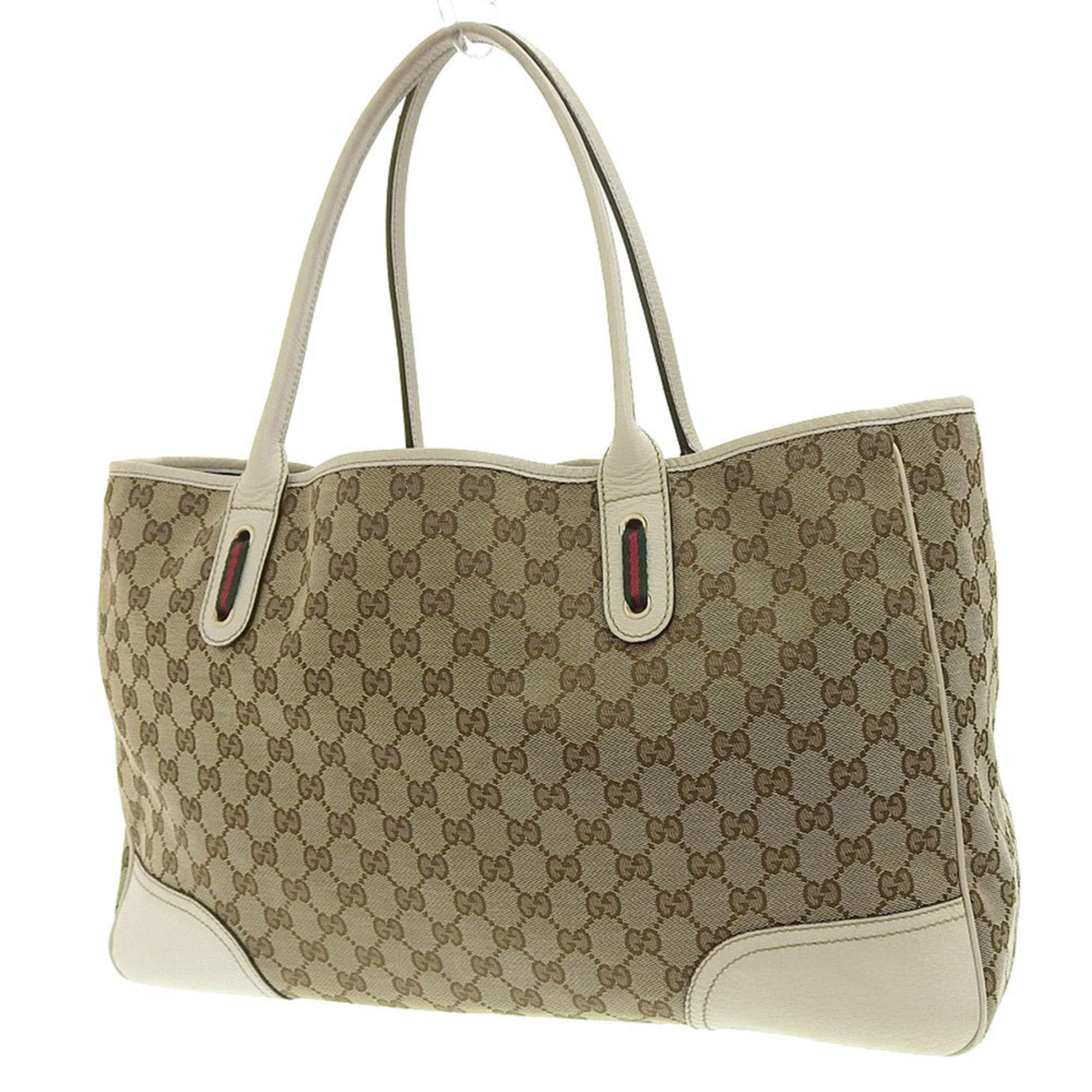 Gucci Lou Leather Canvas Tote