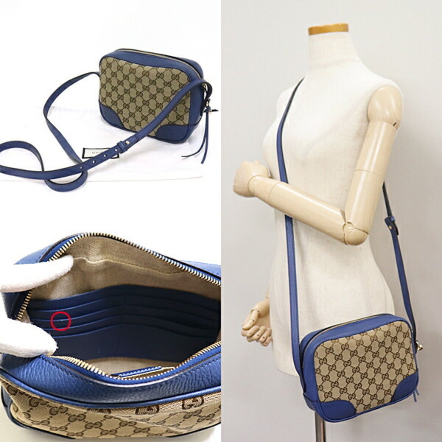 Gucci Lou Leather Canvas Shoulder Bag