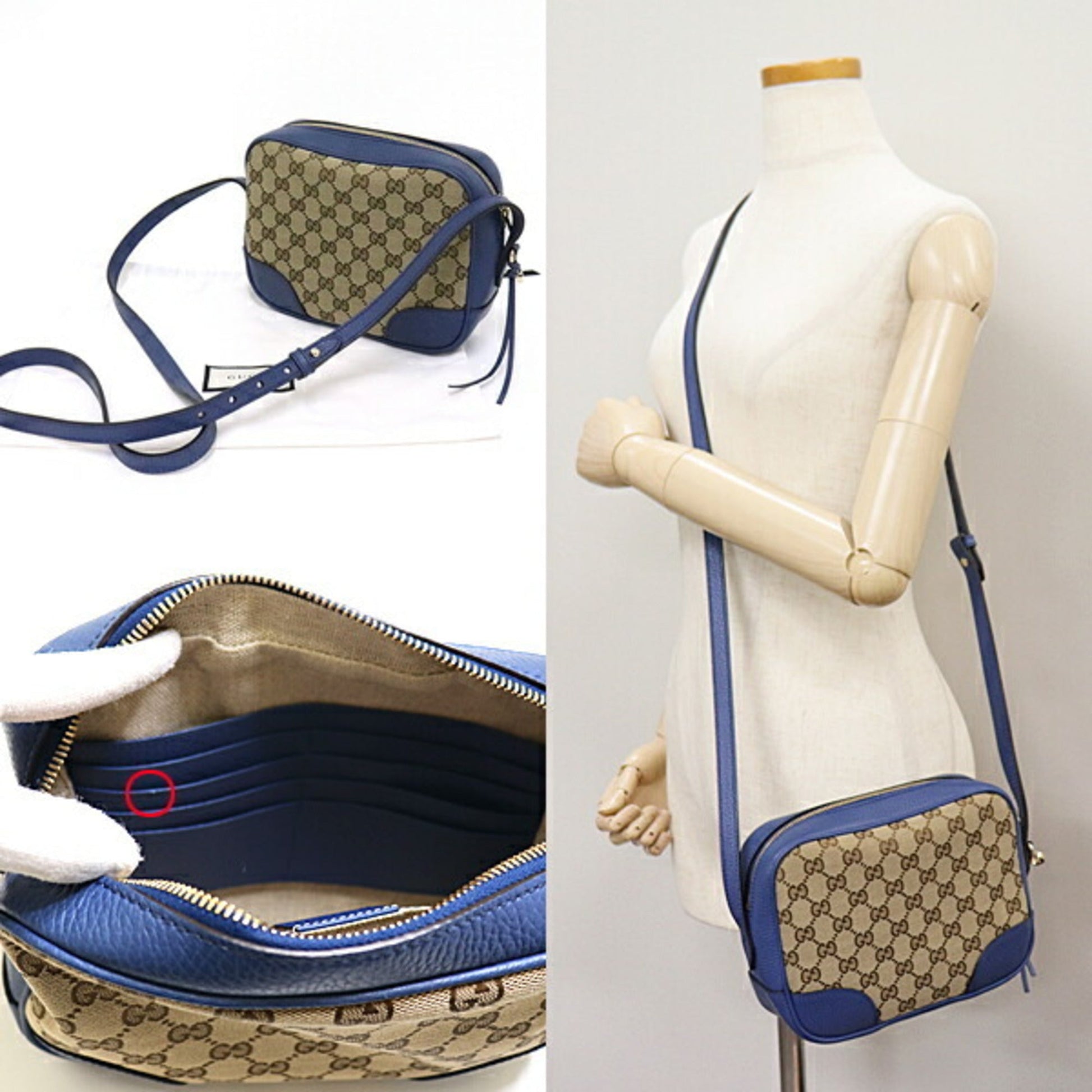 Gucci Lou Leather Canvas Shoulder Bag