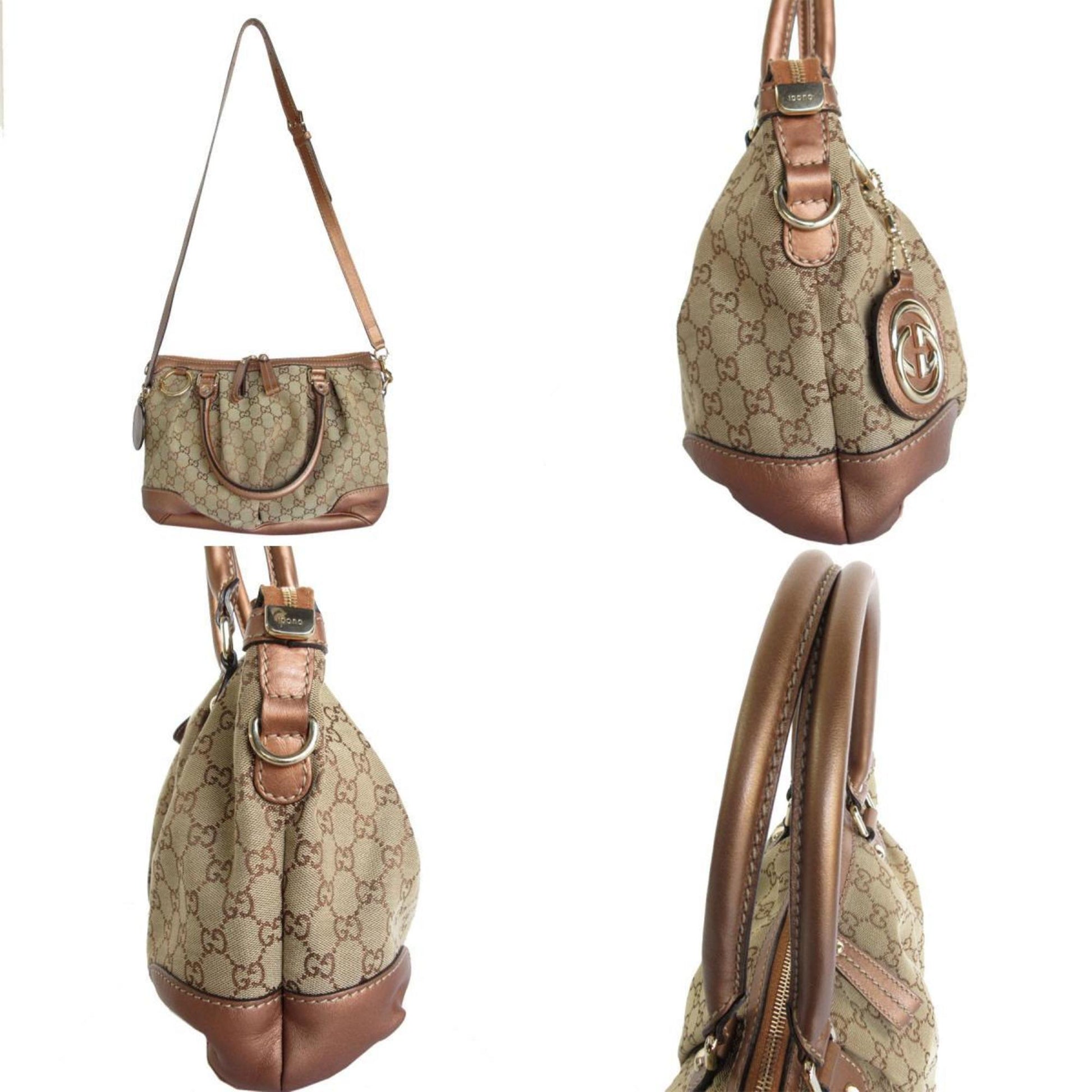Gucci Leather Canvas Shoulder Bag
