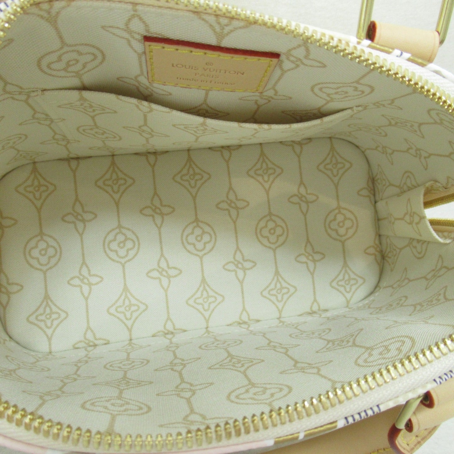 Louis Vuitton Nautical Alma BB Shoulder Bag Beige Damier Azur PVC coated canvas