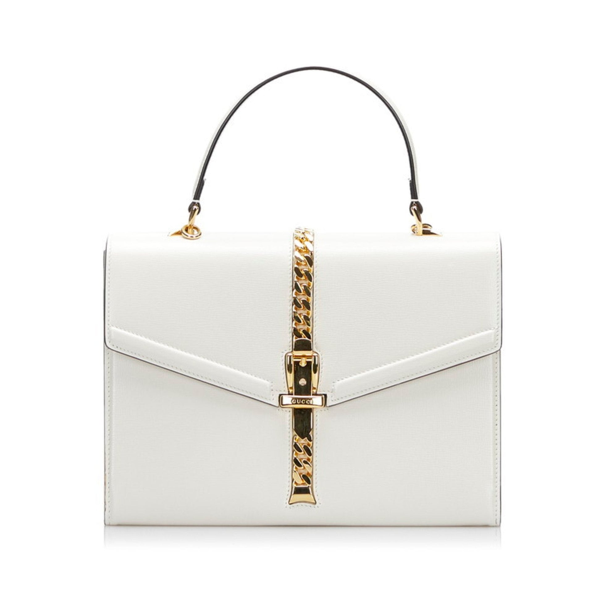 Gucci White Leather Shoulder Bag Style 2