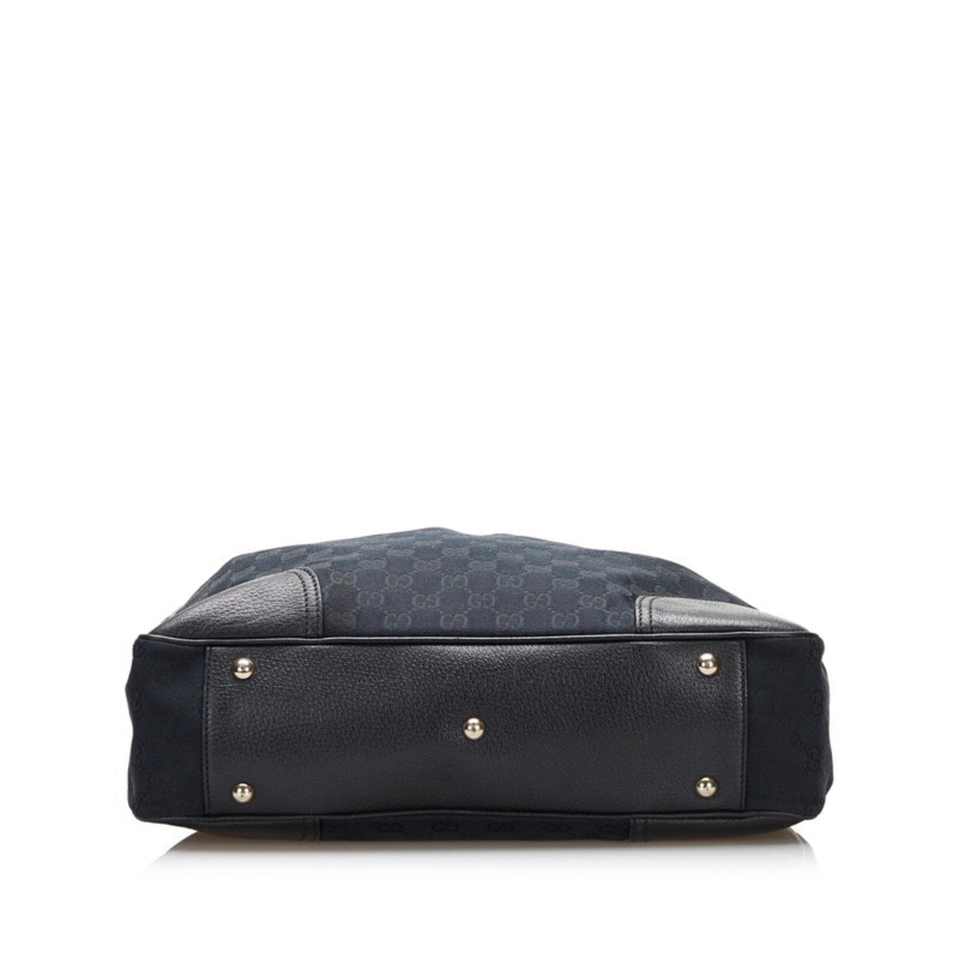Gucci Black Leather Canvas Tote Style 37