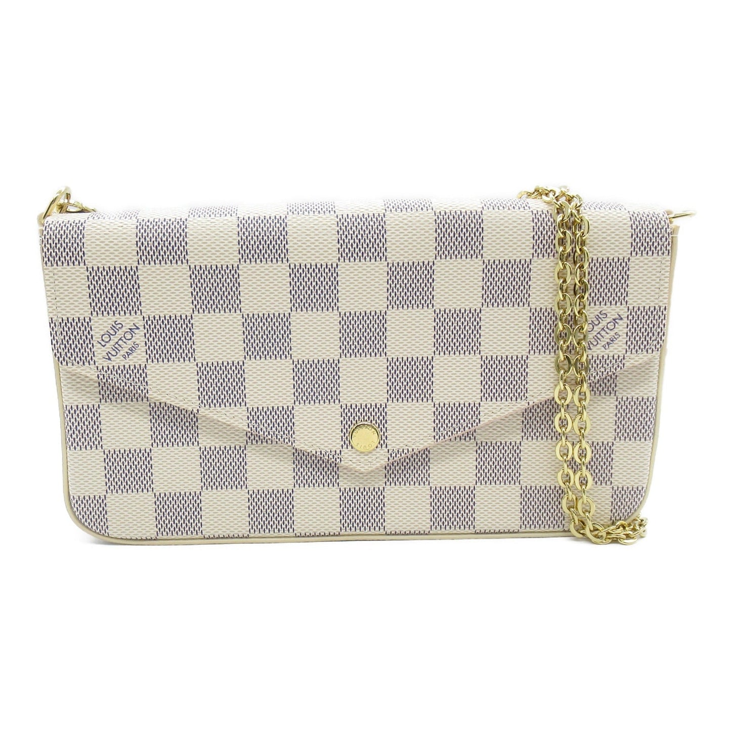LOUIS VUITTON Pochette Felice White Damier Azur leather Clutch