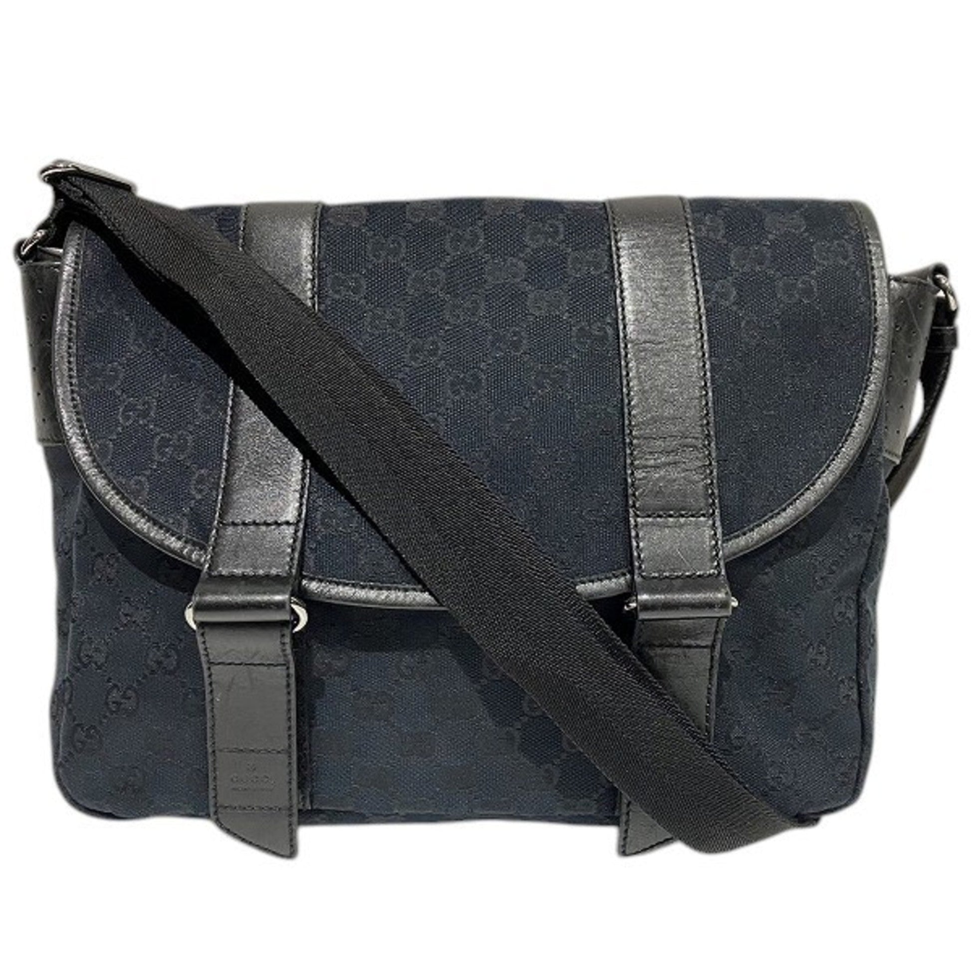 Gucci Leather Canvas Shoulder Bag
