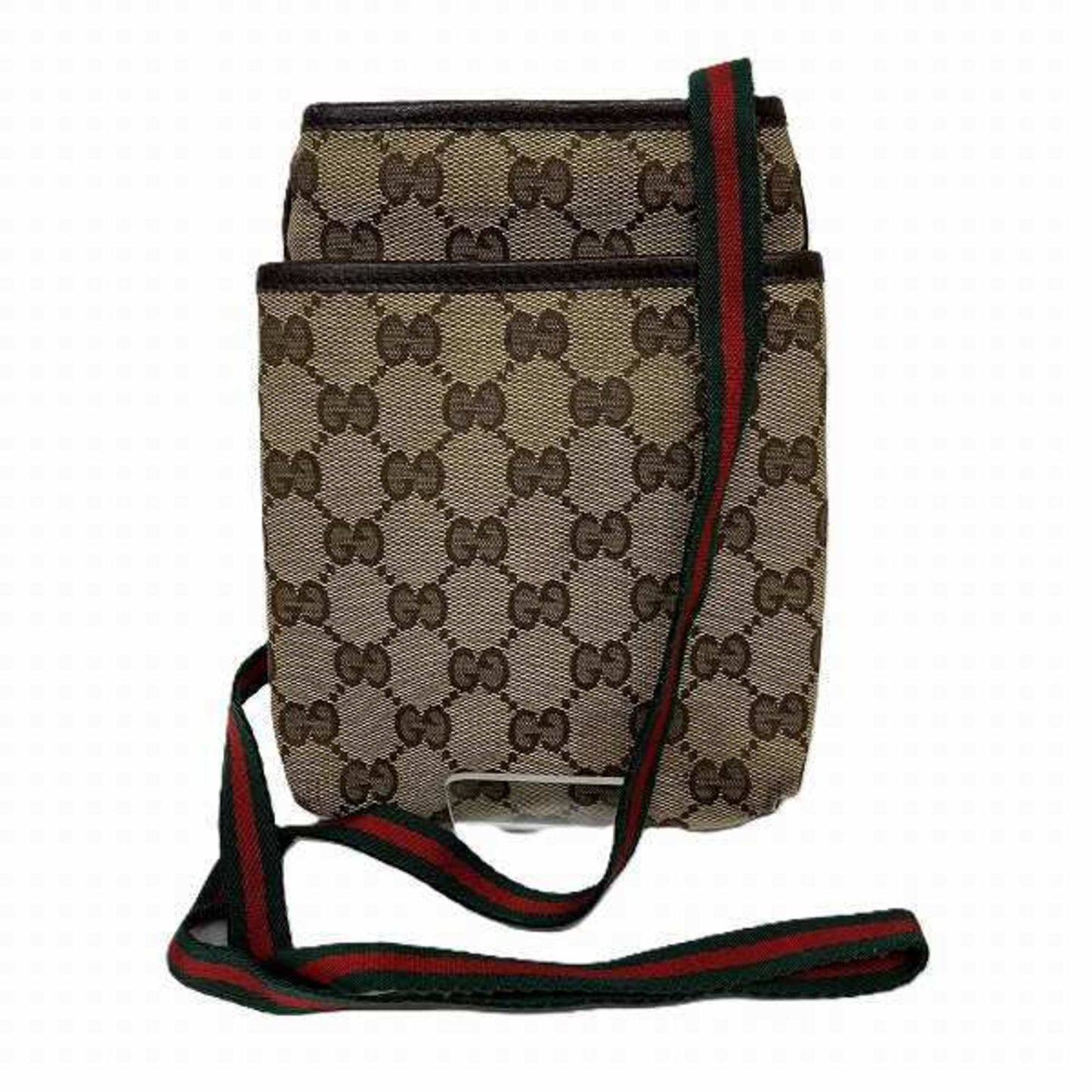 Gucci Pochette Leather Canvas Shoulder Bag