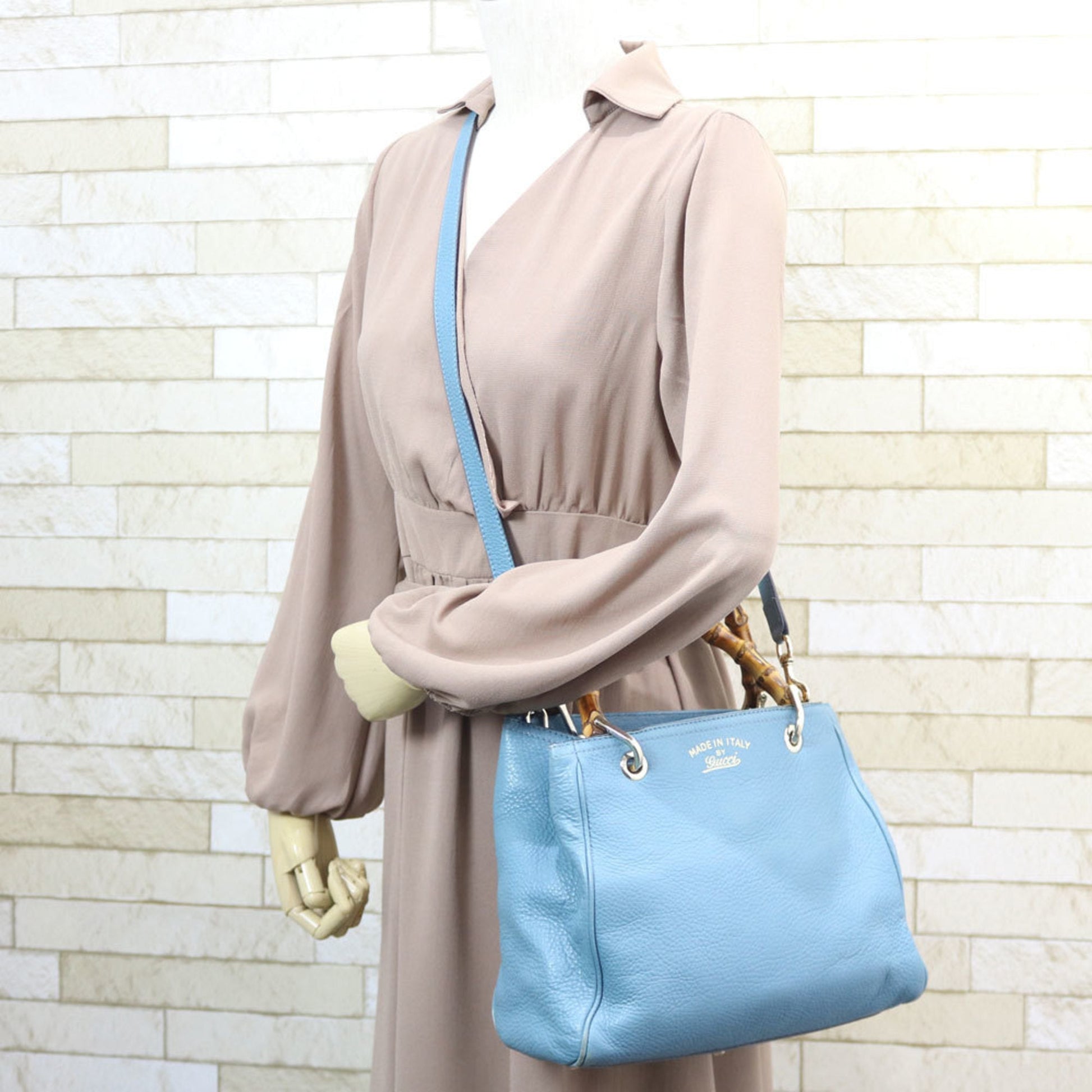 Gucci Bamboo Blue Shoulder Bag