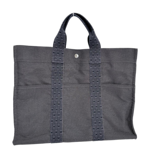 Hermes Gray Canvas Handbag Tote Bag ( )